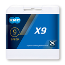 CADENA KMC X9 114 ESLABONES 9V. CROMADA/GRIS