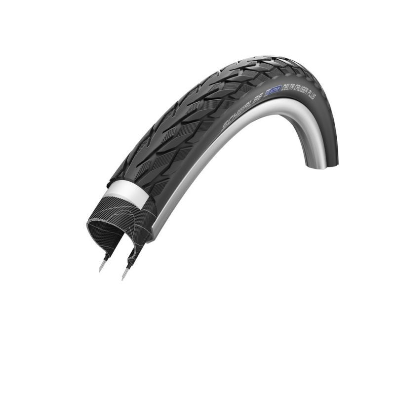 CUBIERTA SCHWALBE DELTA CRUISER PLUS 24x1 3/8 HS431 P-GUARD TWINSKIN SBC RIGIDA NEGRO REFL.(37-540)