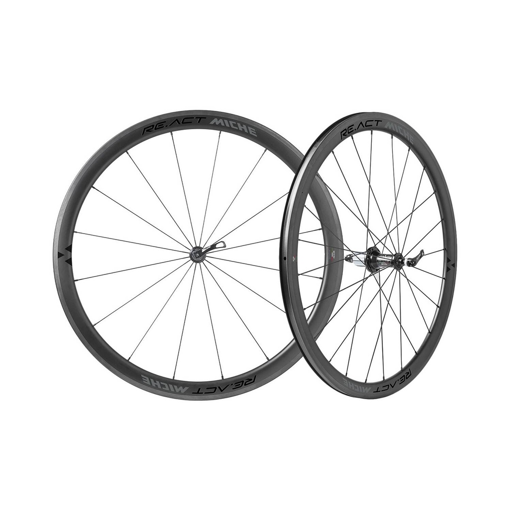 J. ruedas Miche RE.ACT 38 Rim - 17C-100/135 - Zapata carbono - Shimano HG 11-12v