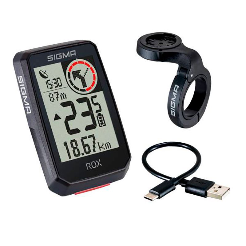 CICLOCOMPUTADOR GPS SIGMA ROX 2.0 TOP MOUNT 14 FUNCIONES NEGRO (INC. ABRAZADERA BUTLER)