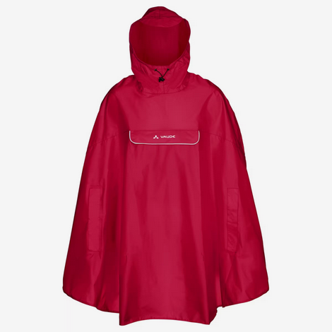 Vaude Valdipino poncho de lluvia rojo L capa impermeable