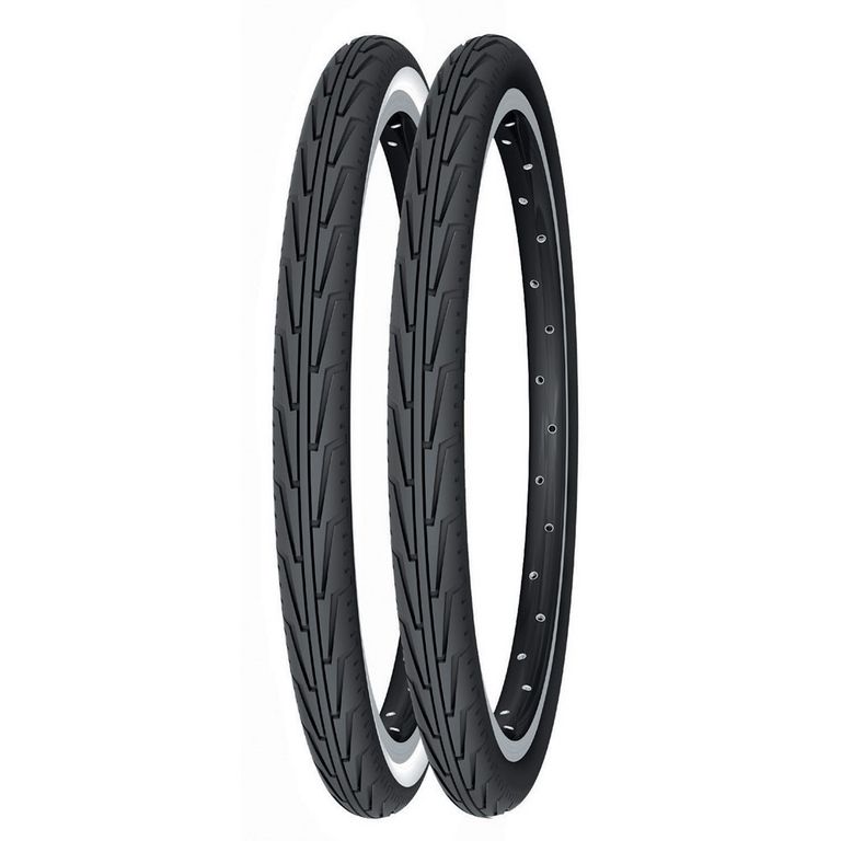 CUBIERTA MICHELIN DIABOLO CITY 20x1-3/8 ACCES LINE RIGIDA BLANCO/NEGRO 37- 451