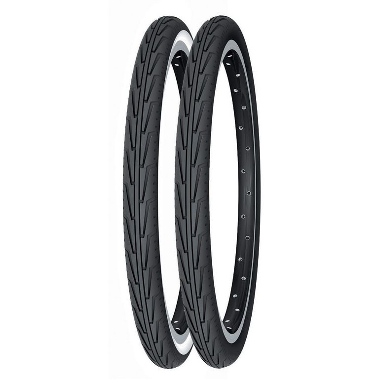 CUBIERTA MICHELIN DIABOLO CITY 20x1-3/8 ACCES LINE RIGIDA BLANCO/NEGRO 37-451