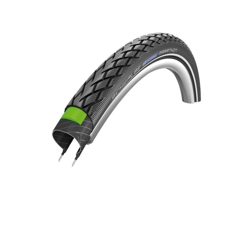 CUBIERTA SCHWALBE MARATHON 20x1.75 GREENGUARD HS420 TWINSKIN PERF. LINE ENDURANCE RIGIDA NEG. 47-406